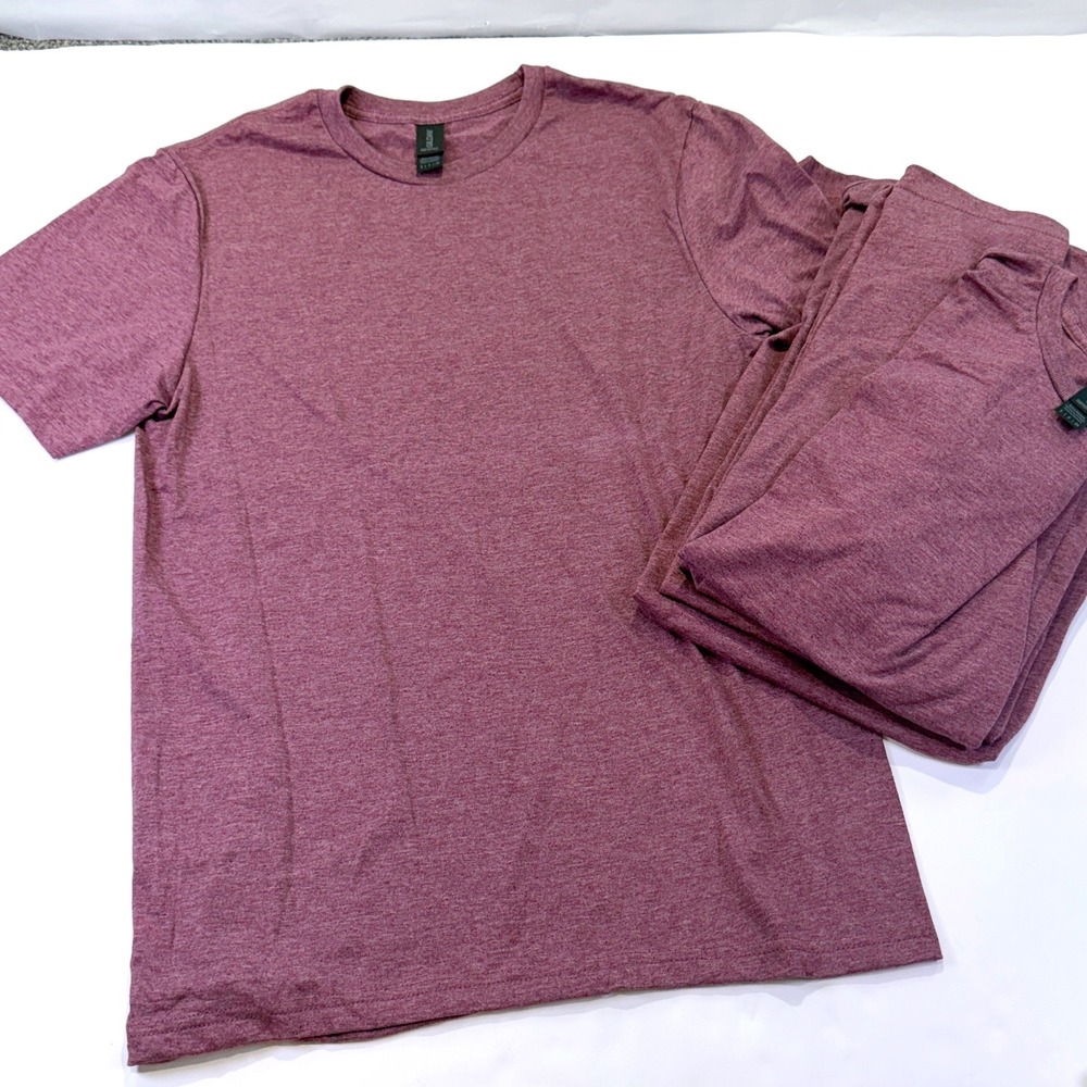 Bundle of 6 Gildan Blank Heather Maroon Unisex T-Shirts Small Medium 1225C5